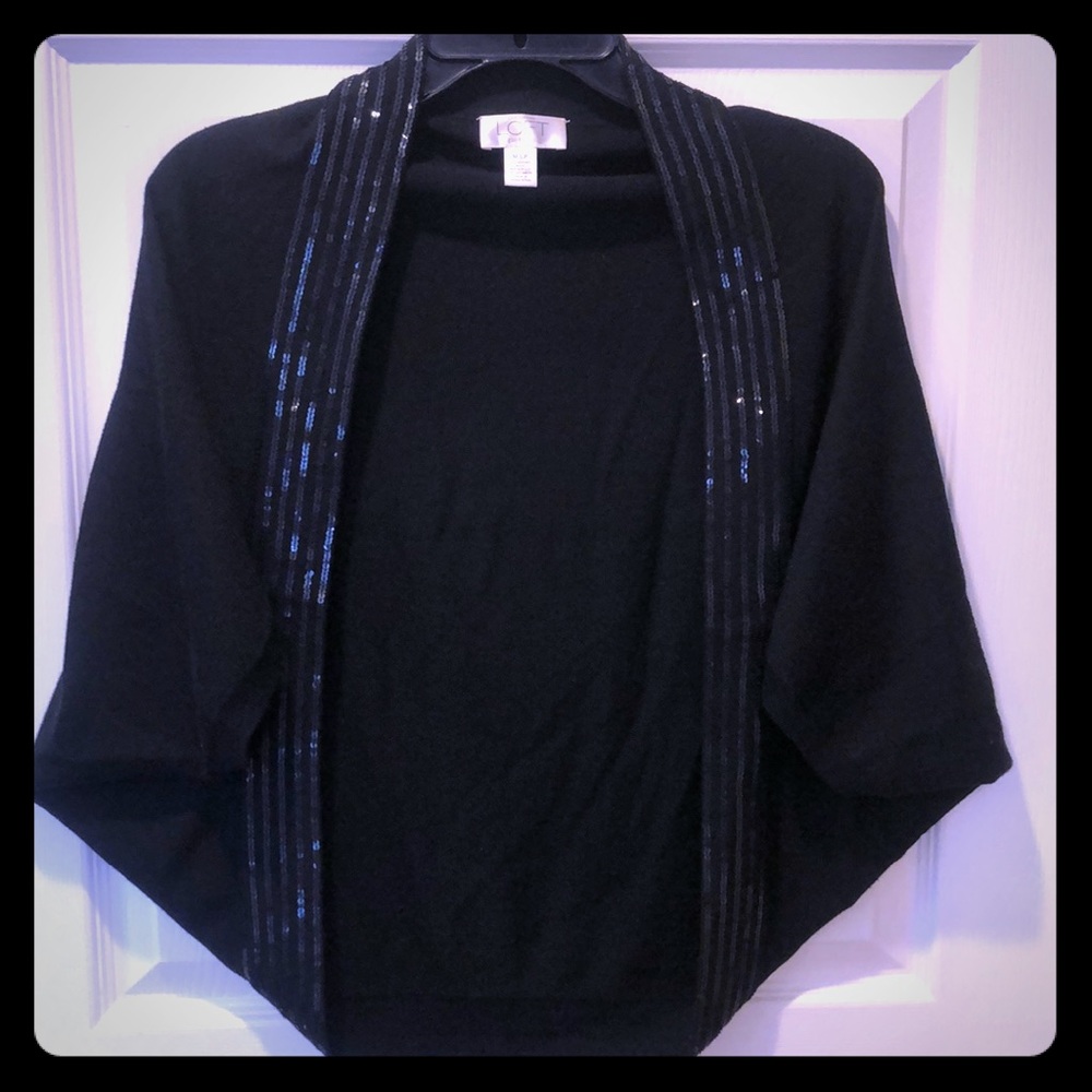 Sequin trimmed shrug